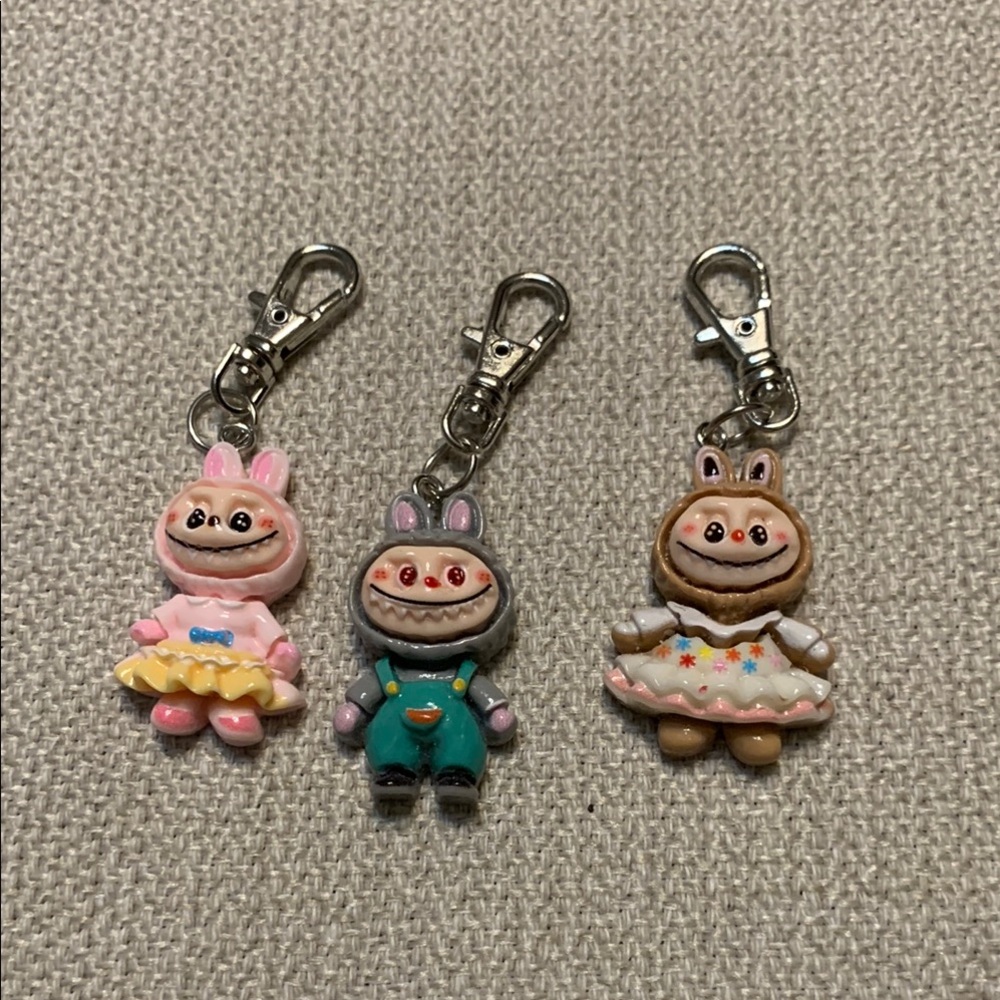 Labubu-Style Bag Charms Set of 3
